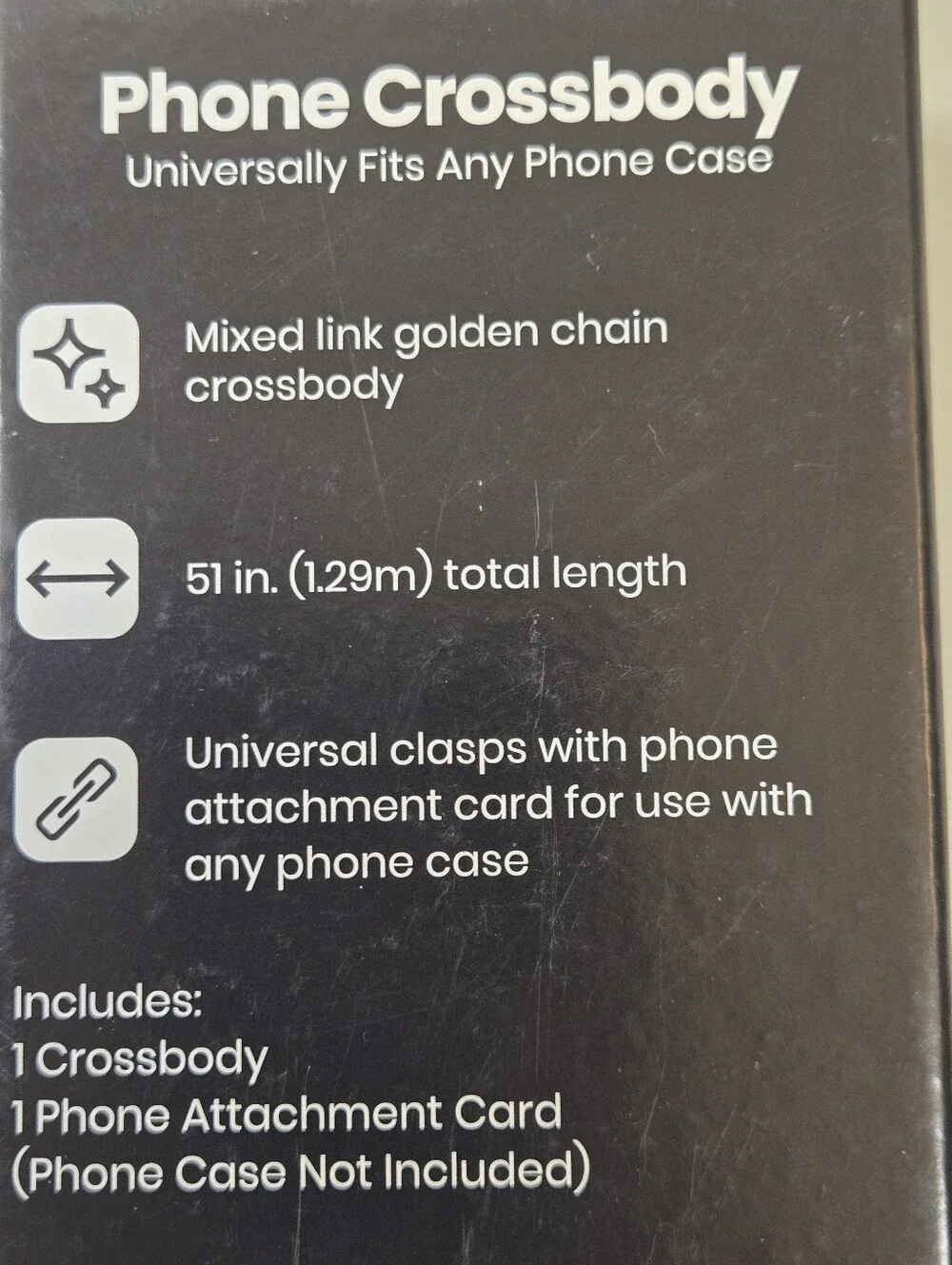 NWT Gold Tone Mixed Link Phone Crossbody Chain Universal